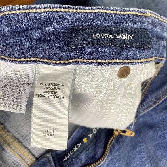 Lucky Brand Jeans Lolita Skinny Dark Wash Women's Size 6/28 Classic Stretch EUC - Picture 7 of 9